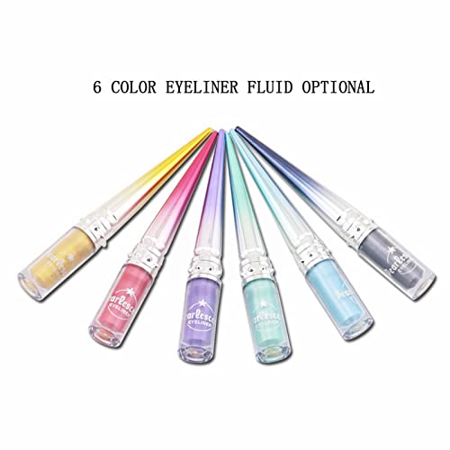 קוספליי אייליינר צבע איפור צבע אייליינר נוזלי חדש 6 צבעים זיעה ללא שינוי צבע קשת ניאון אייליינר עיפרון פיגמנט כתם