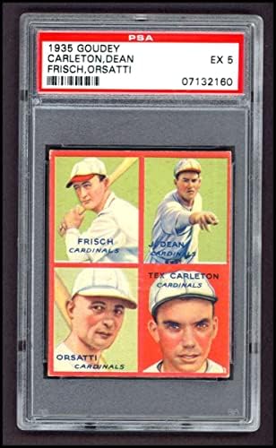 1935 Goudey 4-in-1 Frankie Frisch/Dizzy Dean/Ernie Orsatti/Tex Carleton St. Louis Cardinals PSA PSA 5.00