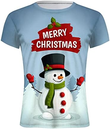חולצות טריקו של ZDFER Mens חג המולד סנטה קלאוס חייל הדפסה צמרות שרוול קצר מצחיק חג המולד גרפיקה גרפית דקה כושר