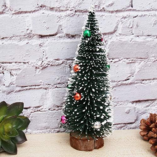 Kesyoo Decor Mini Tree חג המולד סיסל שלג עצי כפור עצי מברשת בקבוק עצי אורן קטן דגם עץ חורף קישוטי שלג לחג