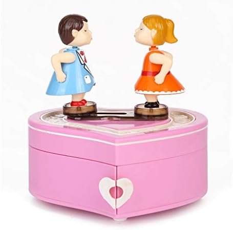 XJJZS זוג בובה בובה קופסת רדיו רדיו שעון ילדה ילדה מנגנון מוסיקה מנגנון ידני חתונה