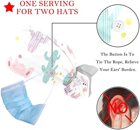 כובעים רפואיים של Lorvies לנשים עם כפתורים שיער ארוך, כובע עבודה מתכוונן 2 חלקים, alpacas llamas סגול ורוד