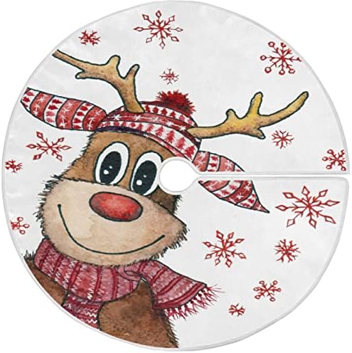 צבי Oarencol חצאית עץ חג המולד פתית שלג קישטור מחצלת עץ חג חג המולד 36 אינץ '
