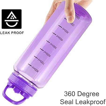 בקבוק מים למנגינה ביתית עם קש, Tritan בחינם BPA והוכחת דליפה נטול אבק נטול אבק וקל נקי ומדידה, 30oz