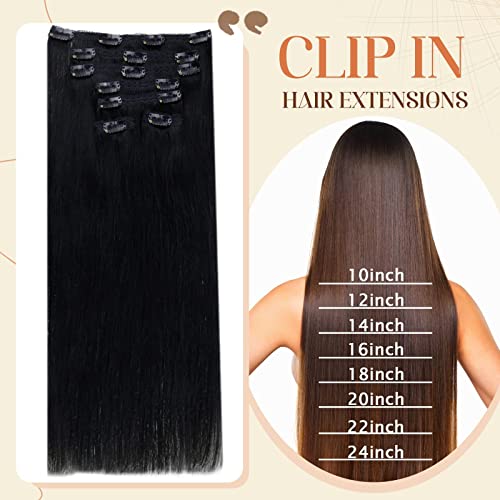 ויויאן שחור קליפ שיער הרחבות אמיתי שיער טבעי 14 אינץ משיי ישר שיער טבעי הרחבות קליפ רמי שיער בלתי נראה עבור נשים