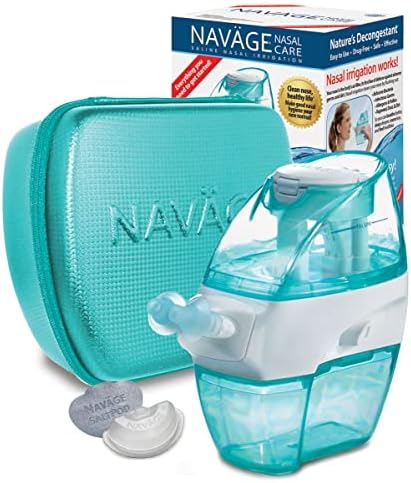 Navage NaSal Care Starter Bundle: ניקוי אף נוי, 20 אמצעי מלח, בתוספת בונוס 10 מלח ומארז נסיעות טורקים