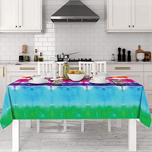איש אדמונית 2 חתיכות עניבת צבע מפת שולחן קשת פלסטיק מלבן שולחן כיסוי צבעוני מפת שולחן עבור עניבת צבע ספקי