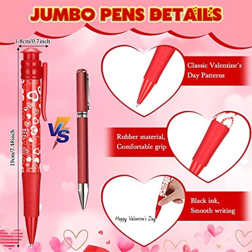 30 יחידות חג האהבה עטים לילדים ג ' מבו עטים 7.5 אינץ ענק עט גדול כדורי עטים עבור ילד מבוגרים ולנטיין