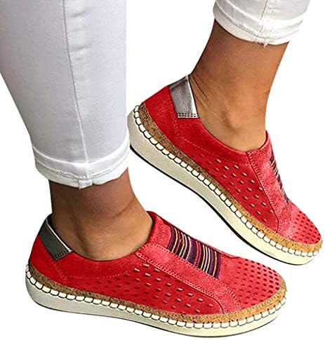 נעלי ספורט לנשים, מחליקים על נעלי ספורט נושמות נוחות אופנה נמוכה נעלי הליכה רכות טרנדיות נמוכות