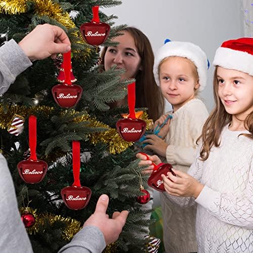 6 חתיכות 1.5 סנטימטרים חג המולד מאמין פעמוני קישוט מזחלת פעמוני קוטב פעמון עץ חג המולד פעמוני חג המולד