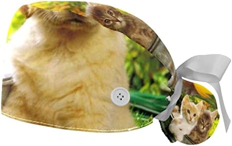 עבודה כובע עם כפתורי סרט זיעת עניבת חזרה נפוחה כובעים, חתולים וכלב בעלי החיים חיות מחמד