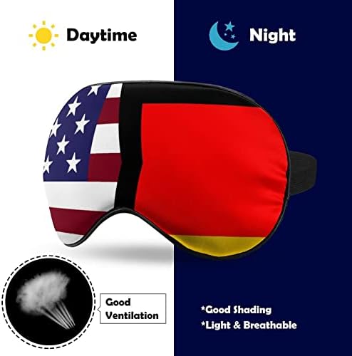 דגלים של ארצות הברית וגרמניה מכסה עין עין שינה מצחיקה כיסוי עיניים מכוסות עיניים עם רצועה מתכווננת לצללית