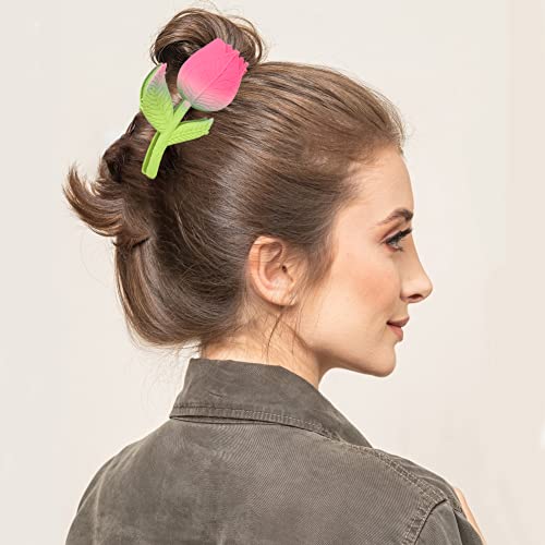 2 חבילה חמניות טוליפ סגנון פרח גדול טופר קליפים החלקה חזק להחזיק שיער טופר עבור נשים ובנות עבה שיער