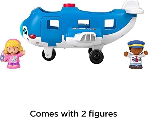 פישר - מחיר אנשים קטנים מוסיקלי פעוט צעצוע נסיעות יחד מטוס עם אורות נשמע & מגבר; 2 דמויות לגילאי