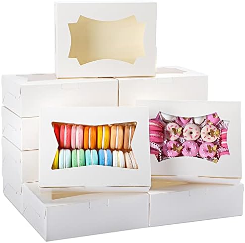 טומנק 50 יחידות 8 אינץ ' קופסאות עוגיות לתותים קופסאות מאפייה עם חלון לפשטידות עוגות עוגיות מאפינס סוכריות