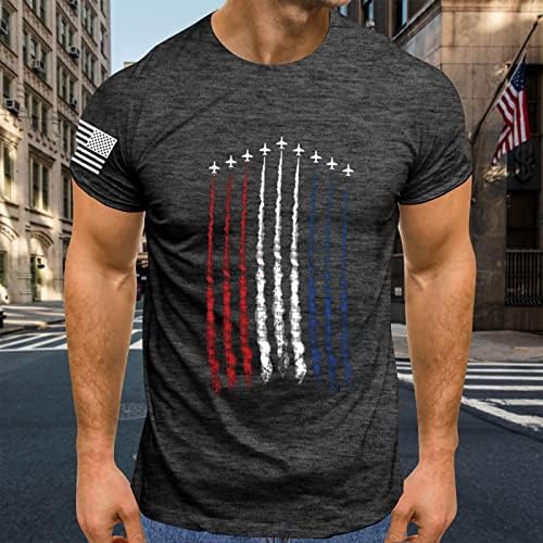 חולצות דקיקות של גברים של יום העצמאות דגל הדפסת אביב / קיץ פנאי ספורט נוח לנשימה כיס