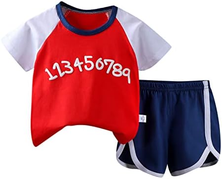 פעוטות בנות בנים קיץ שרוול קצר הדפסים מצוירים מצטיינים מכנסיים קצרים 2 יחידות תלבושות בגדים מוגדרים לתלבושות