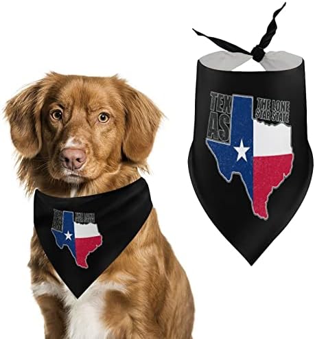 מצחיק כוכב טקסס דגל ומפה של מדינה כלב בנדנה לחיות מחמד משולש צעיף מתכוונן חתול ליקוק מטפחת עבור קטן בינוני