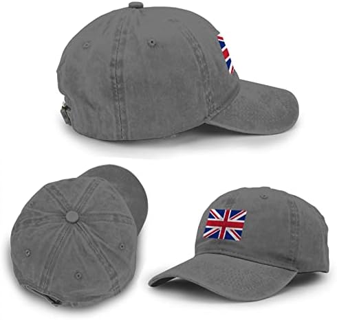 בריטי דגל בייסבול כובעי יוניסקס רך קסקט כובע אופנה ג ' ינס כובע בציר מתכוונן אבא כובע שחור