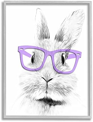 תעשיות סטופל ארנב ארנב משקפיים סגולים איור מונוכרום, עיצוב מאת אנליסה לטלה