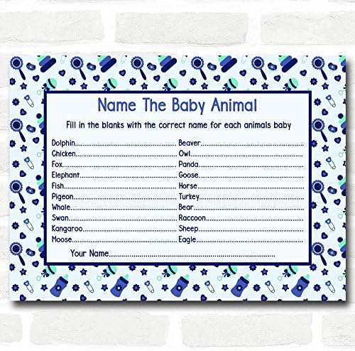 בנים כחול וירוק תינוק מקלחת משחקים תינוק בעלי חיים כרטיסים