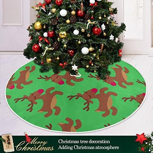 חג שמח צבאים חמודים חצאית עץ חג המולד 36 אינץ 'תפאורה ביתית לחצאית עץ חג המולד לקישוטים למסיבות חג שמח