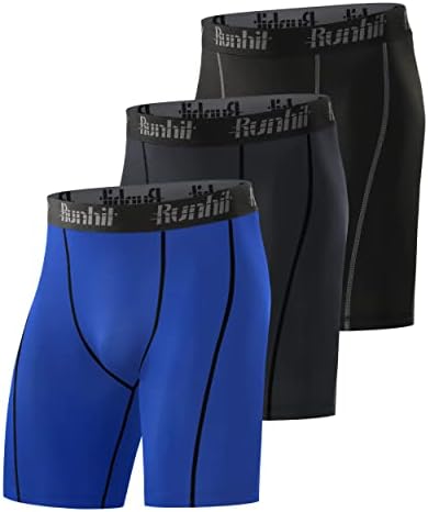 מכנסי דחיסה של Runhit גברים אנשי סטרץ 'סטרץ' המריץ מכנסיים קצרים אימון אתלטי