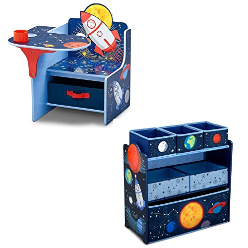 דלתא ילדי חלל הרפתקאות כיסא שולחן עם אחסון סל + עיצוב ולאחסן 6 סל צעצוע אחסון ארגונית, כחול