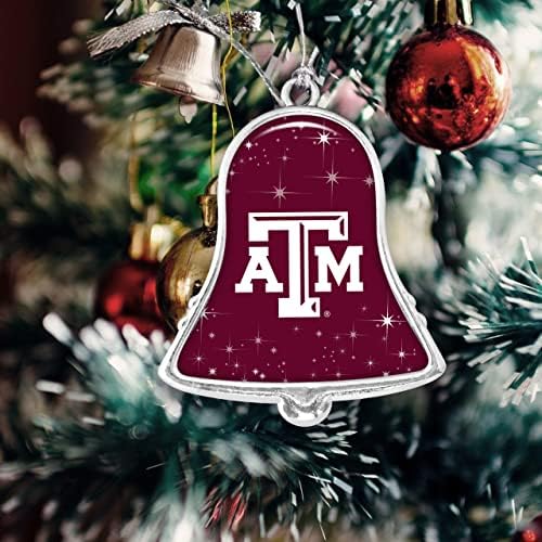 טקסס A&M Aggies TAMU פעמון כסף מכסף מתכת קישוט לחג המולד קישוט מתנה