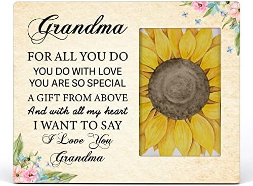 מתנת מסגרת תמונה של סבתא פרחונית של Hoijaumai, אני אוהבת אתכם סבתא כפרית מסגרת צילום עץ מתנה ליום יום