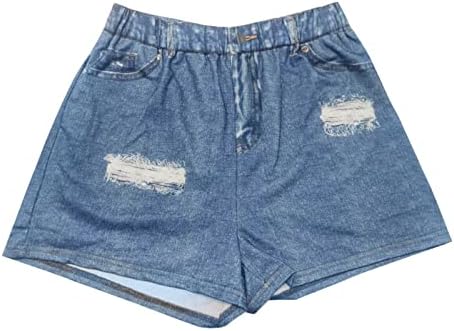 מכנסיים קצרים ג'ינס נשים 5 אינץ 'חרוזים מזדמנים במצוקה קרועה מכנסיים קצרים ז'אן רוכסן את המתיחה של ג'ינס