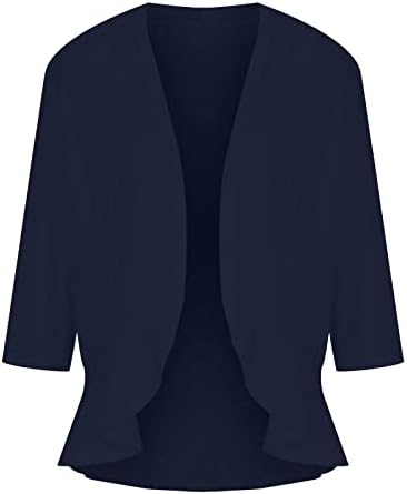 צמרות קרדיגן לנשים 2022 אופנת קיץ 3/4 שרוולים מוצקים כושר רזה רך רך יומיום חולצות חולצות חולצות