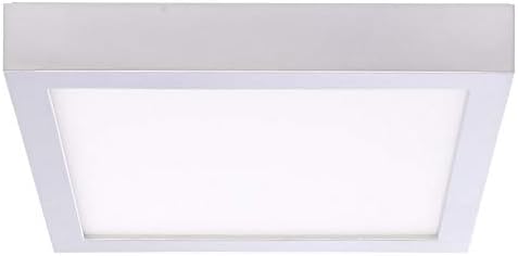 Bulbrite 7 אינץ 'סומק סומק מרובע נורית תקרת LED, שווה ערך 60 וואט, כסף
