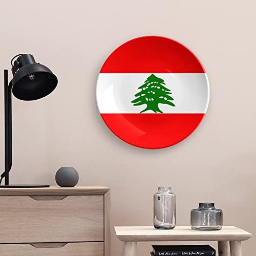 עצם דגל לבנונית סין צלחת דקורטיבית צלחות קרמיקה עגול