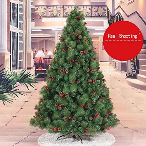 עץ חג המולד מלאכותי מעוצב של דולפליי מעוטר באשוח מלא צירים עם עץ מתכת עץ חג המולד של Pinecone לעמוד