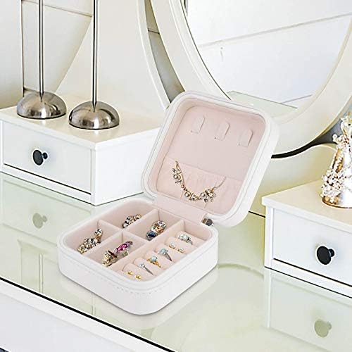 קופסת תכשיטים מצוירת חמודה קופסת תכשיטים PU עור תכשיטים ניידים מארגן מארגן ארגון אחסון קופסאות מחזיק