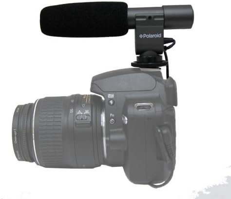 Polaroid Pro Video Condenser Microphon Microphone עבור Nikon 1 J1, V1, D40, D40X, D50, D60, D70, D80,