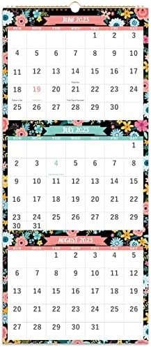 לוח שנה 2023-2024 - 3 חודשים לתצוגה לוח השנה של קיר, 11.3 x 26, 2023 ביולי - יוני 2024, לוח שנה אנכי עם
