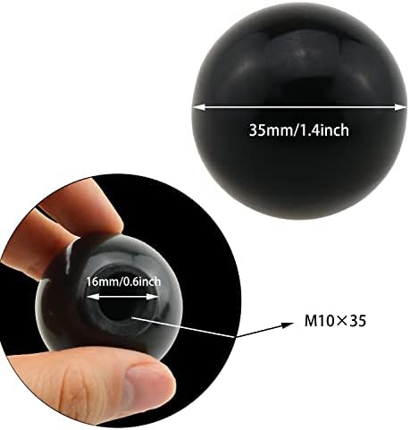 כפתור כדור DGZZI תרמוסט 3 יחידות M10X35 חוט נקבה ידית מכונה שחורה ידית 35 ממ קוטר שפה חלקה