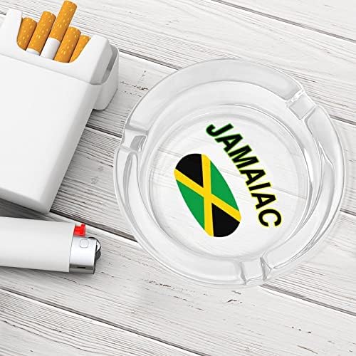 דגל קאנטרי של ג'מייקה, דגל ג'מייקני מאפרה עגול סיגריות עגול מארז מחזיק מגש אפר למשרד הביתי לקישוט מקורה