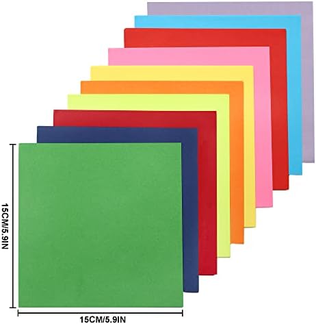 נייר אוריגמי 160 גיליונות, 20 צבעים בהירים דו צדדי 6 אינץ '80 ג'יגה סדינים מרובעים לקיפול ילדים
