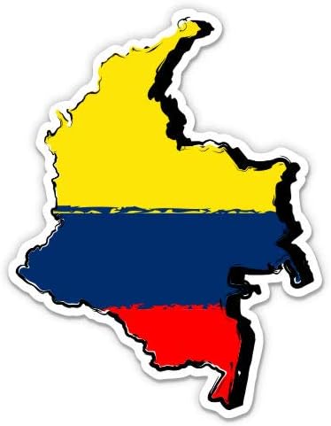 דגל הקולומביה של קולומביה דגל קולומביאני - מדבקת ויניל 3 - לטלפון בקבוק מים מחשב נייד - מדבקות