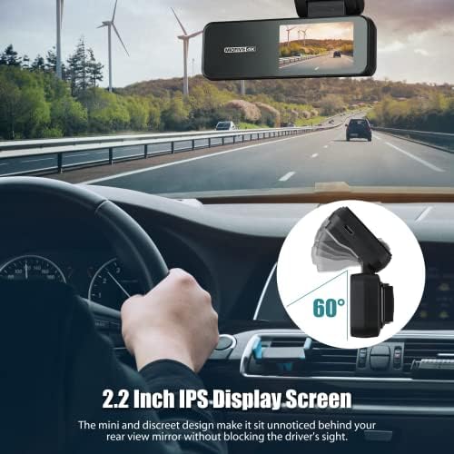 מצלמת מקף מכונית של Miofive עם GPS ומהירות-מצלמת מקף קדמית 4K עם WiFi 5G, 2160p מקליט UHD, אחסון