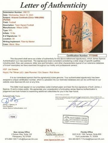 פט טילמן חתם כפול הכדורגל אריזונה קרדינלים JSA COA חתימה חתימה - כדורגל חתימה