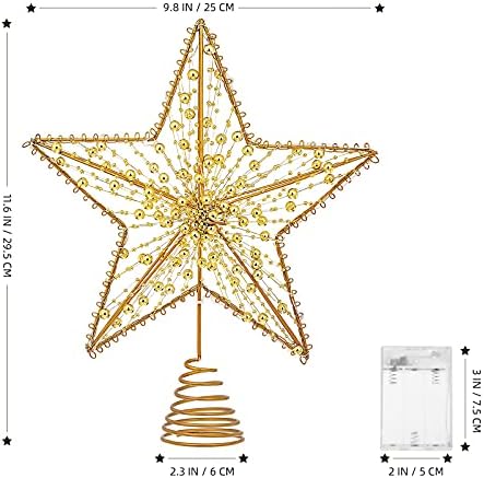עץ חג המולד צעצועי טופר טופר-כוכב טופר עץ כוכב מואר עם קישוטי עץ חג המולד של עץ חג המולד קישוט עץ