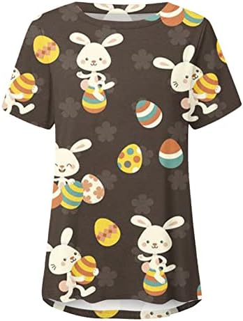 ביצי ארנב ארנבות חמודות מדפיסות צמרות טוניקה של פסחא לחולצות בטן חולצות בטן רופפות חולצות ללבוש עם חותלות