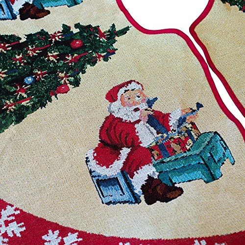 סנטה קורא את רשימת המתנות לפי חצאית עץ חג המולד 50 אינץ '