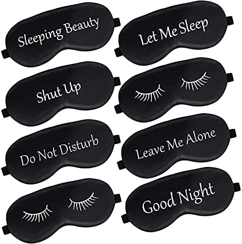 8 חתיכות מסיכת שינה מסיכת עין משי עם רצועה מתכווננת אפלה רכה עם כיסוי עיניים מסכת עין שינה לנשים גברים
