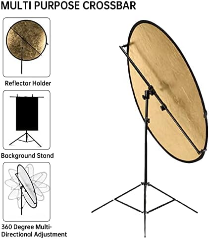 מחזיק רפלקטור ביייאנג לצילום, זרוע מחזיק רפלקטור רב תפקודי עם רפלקטור 12 אינץ', משקוף רקע להארכה לצילום, עיצוב