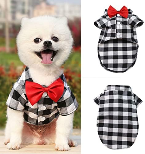 כלב חולצה משובץ כלב חולצה טהור כותנה לחיות מחמד גור חולצה כלב בגדים קטן ובינוני בגודל כלבים וחתולים